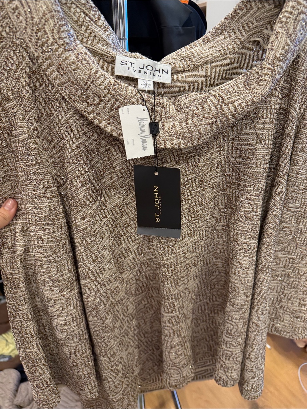 St. John evening Women's Taupe Knit Sweater